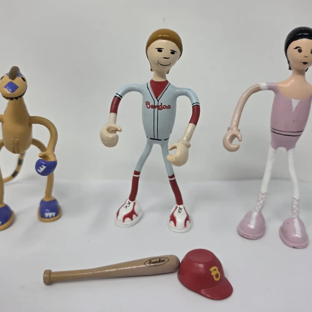 Kid Galaxy Bendable Bendos Baseball Player Slam Ballerina Grace Caja Lot of 3